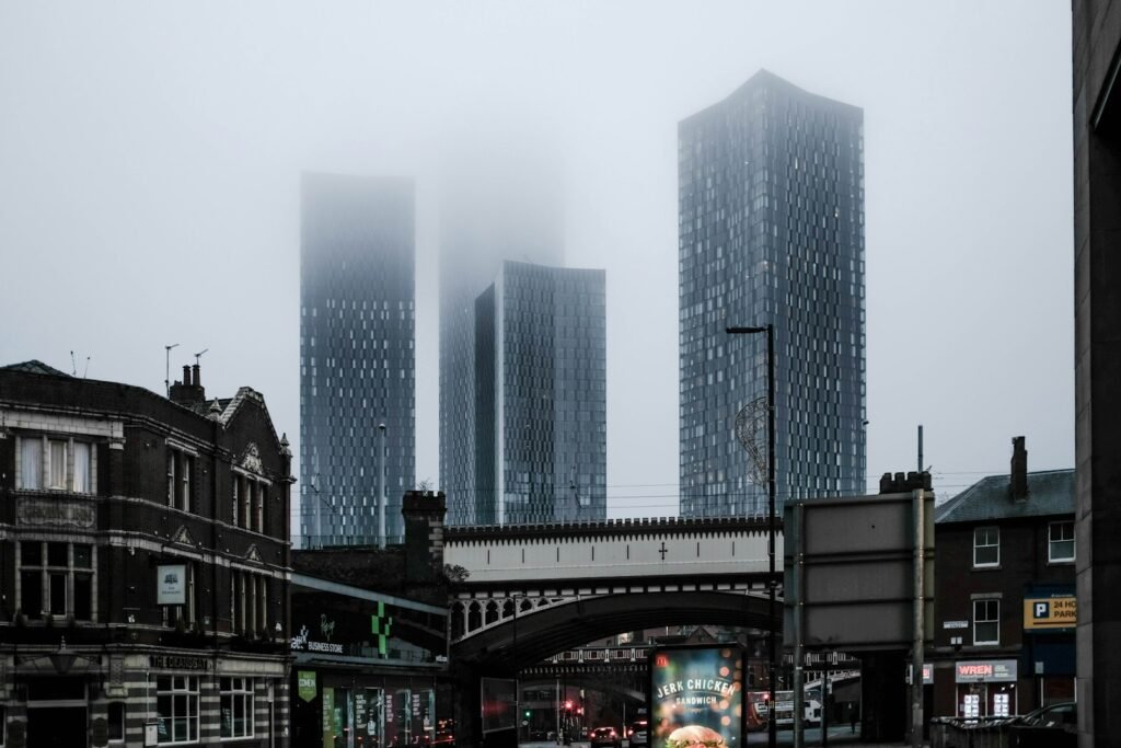 city buildings under white sky during daytime